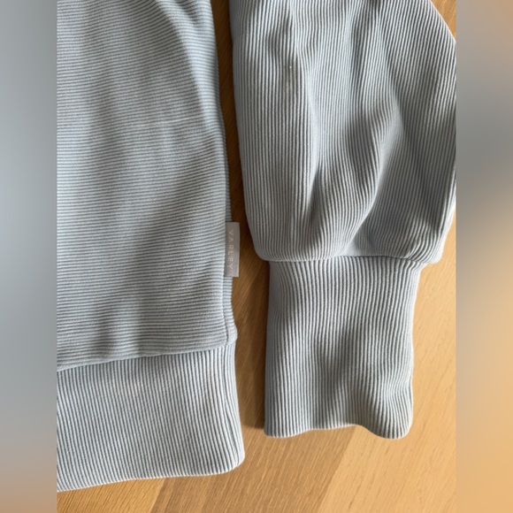 Varley Ribbed Half-Zip Sweatshirt in Dusty Blue - Picture 8 of 8